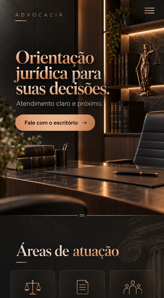 Conceito visual de site para advocacia