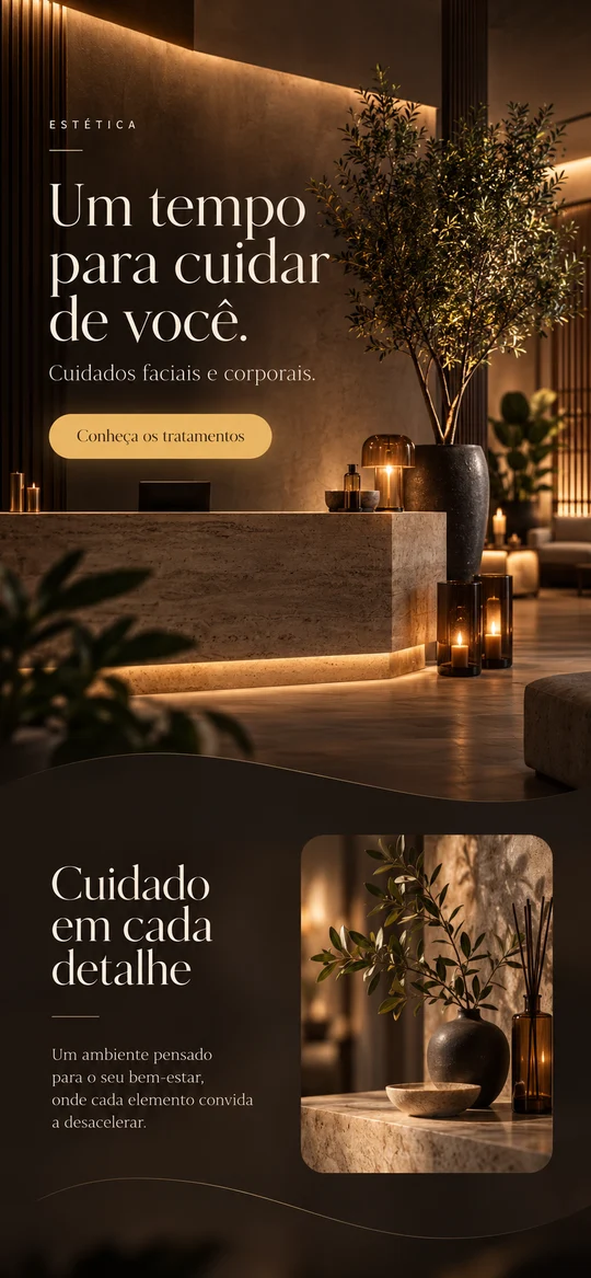 Conceito visual de site para estética